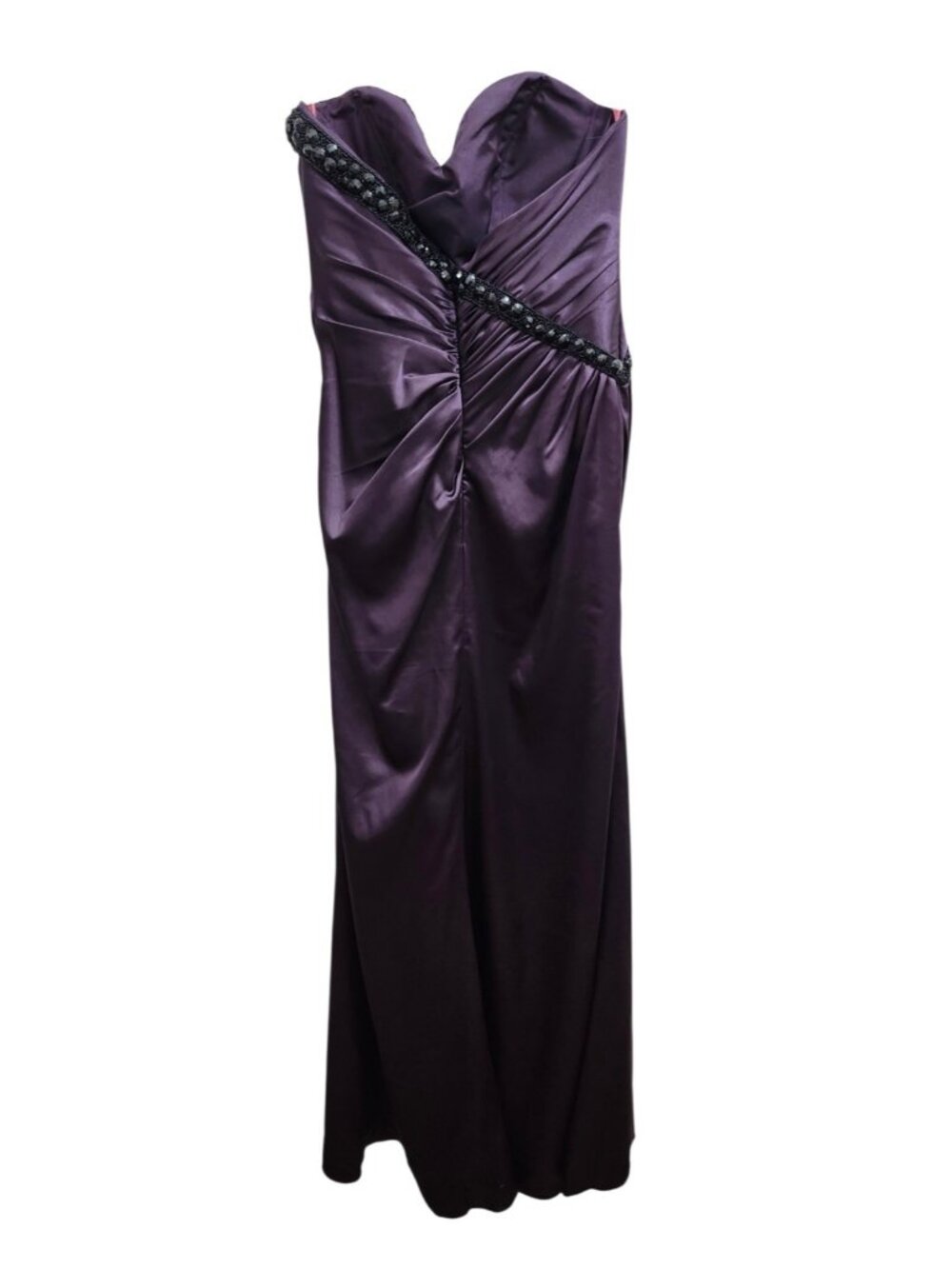 Flirt by Maggie Sottero Purple Beaded Strapless Formal Prom Gown Dress Size 8 - Picture 8 of 16